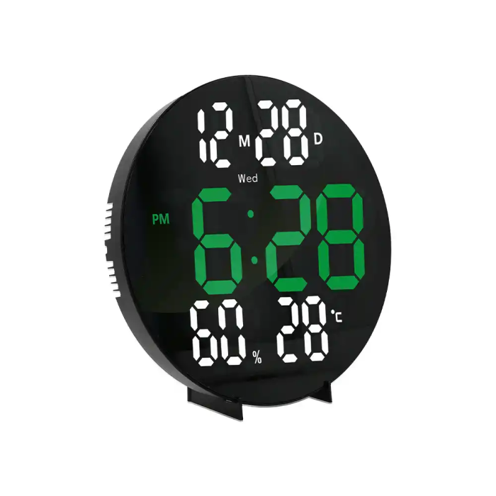 Q-connect Reloj Digital de Pared con Alarma, Sensor de Temperatura y Humedad, Brillo Ajustable, 27 cm 3