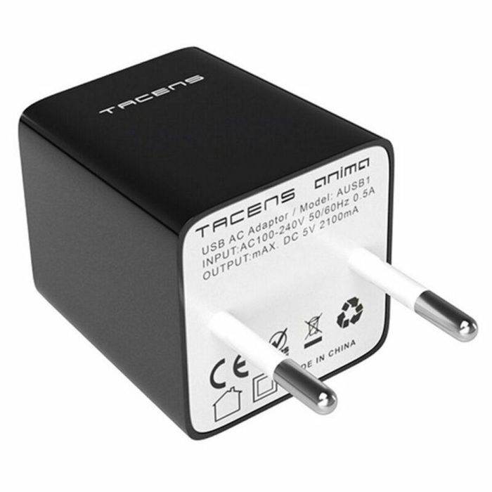 Cargador de Pared Tacens AUSB1 USB Anima Negro 1 Cargador de Pared Tacens AUSB1 USB Anima Negro 1