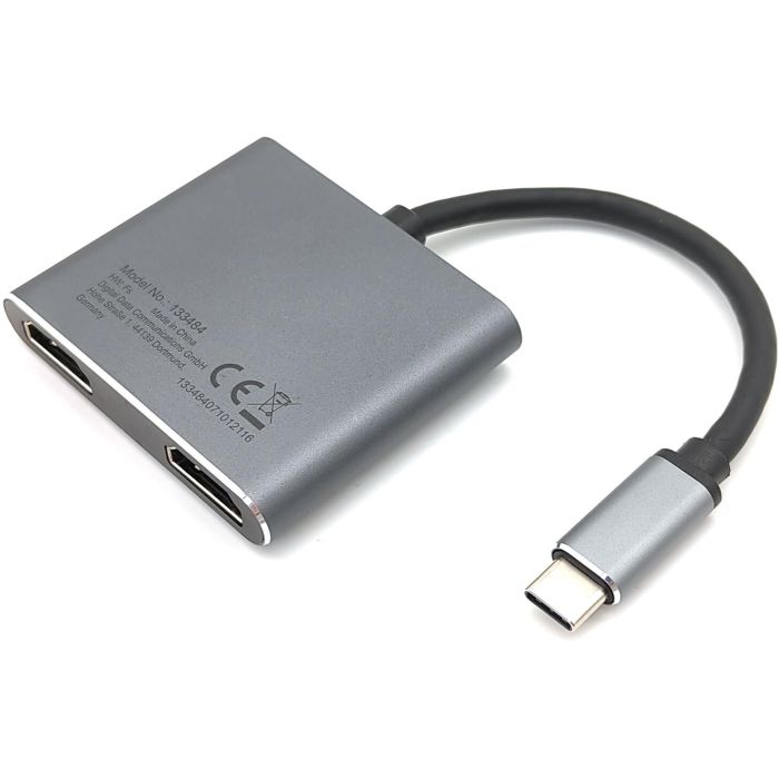 EQUIP Adaptador USB-C a 2xHDMI, USB 3.0, 100W PD, 4K Ultra HD, Plata 3