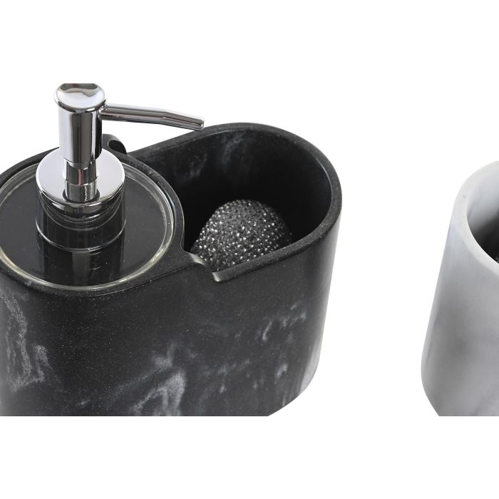 DKD Home Decor Dosificador Blanco Negro Resina ABS 8 x 18.2 x 15.5 cm (4 Unidades) 1