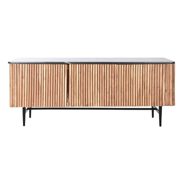 DKD Home Decor Mueble TV Moderno Listones Marmol Negro Marron Natural Acacia Marmol 4 Puertas 145 x 60 x 45 cm 7 DKD Home Decor Mueble TV Moderno Listones Marmol Negro Marron Natural Acacia Marmol 4 Puertas 145 x 60 x 45 cm 7