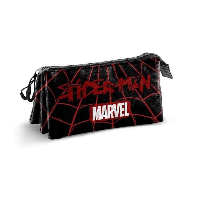 Karactermania Estuche Portatodo Triple Spiderman Vision Negro 23 x 8 x 11 cm 1