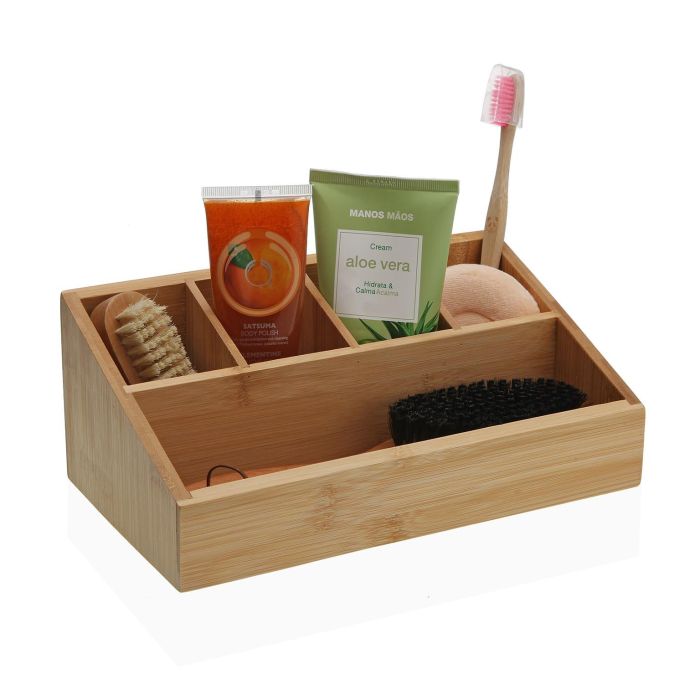 Organizador de bambú VERSA 14x10 cm, acero y bambú (2 Unidades) 1 Organizador de bambú VERSA 14x10 cm, acero y bambú (2 Unidades) 1