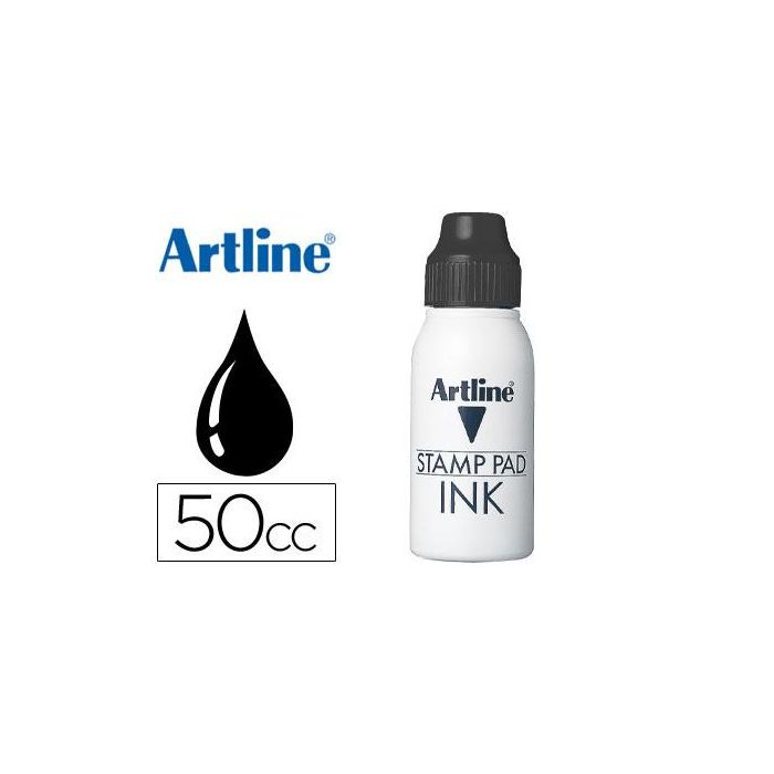 Tinta Tampon Artline Negra Bote 50 Cc