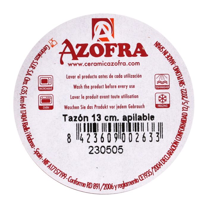 Tazón apilable Azofra 13.5 cm x 5.5 cm (30 Unidades) 3 Tazón apilable Azofra 13.5 cm x 5.5 cm (30 Unidades) 3