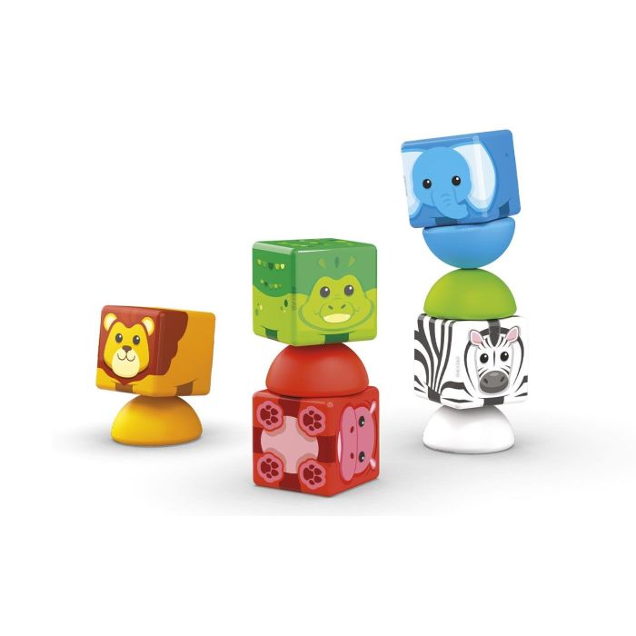 Toy Partner 10 00305 Magicube Stacking Safari - 10 Cubos Apilables Temática Safari para Motricidad Fina y Juego Imaginativo (+2 años) 1