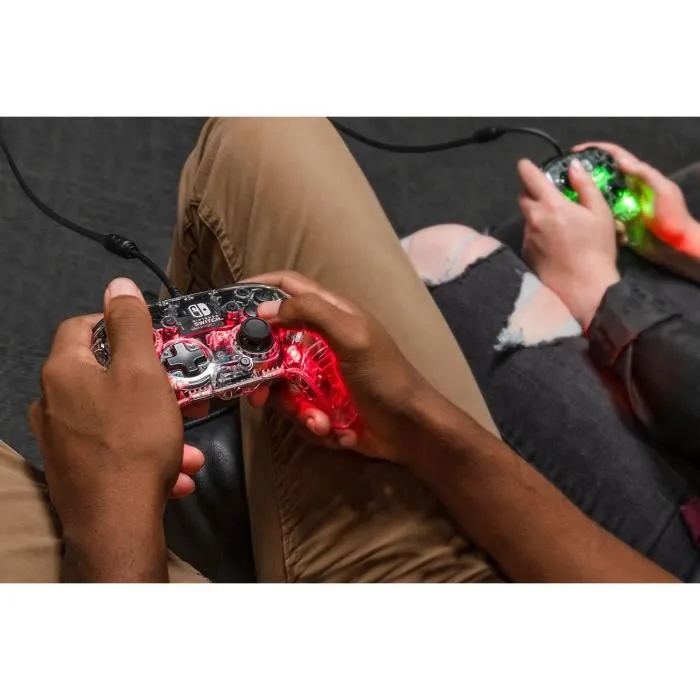 PDP Controlador Prismatic Afterglow con Cable para Nintendo Switch con Iluminación LED y Conector de Audio 3.5mm 5