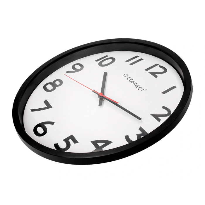 Reloj de Pared Q-connect Redondo Plástico Oficina 34 cm Marco Negro 6