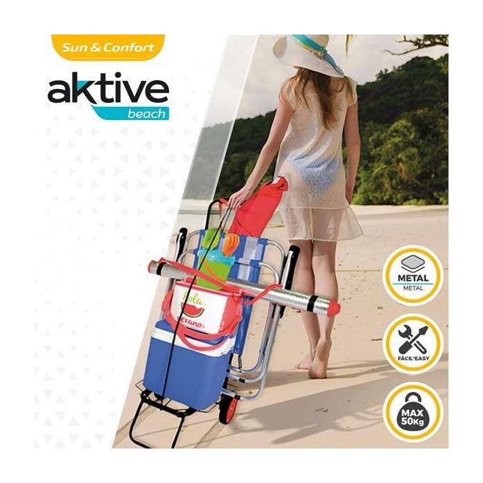 Carro arrastre multiuso de playa. soporta 50 kg 35x14x61 cm 2 Carro arrastre multiuso de playa. soporta 50 kg 35x14x61 cm 2