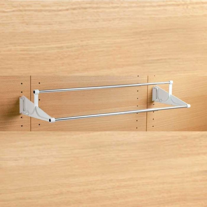Servetto 1228.103 Organizador Zapatero Extensible Armario 510-940mm Sujeción Lateral/Frontal Aluminio Plástico Blanco-Níquel