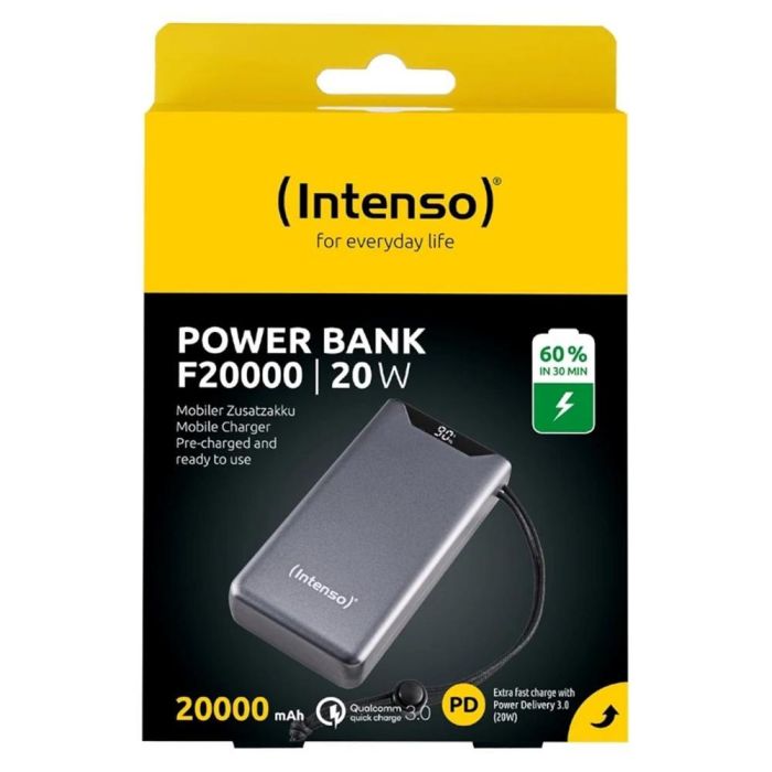 Intenso Powerbank F20000 20000 mAh Gris con Carga Rápida PD y QC 3.0 1 Intenso Powerbank F20000 20000 mAh Gris con Carga Rápida PD y QC 3.0 1
