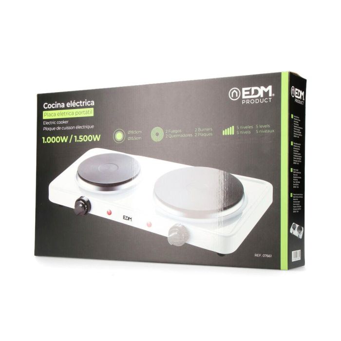 Cocina electrica 2 fuegos 1000-1500 W edm 2 Cocina electrica 2 fuegos 1000-1500 W edm 2