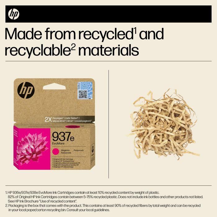 HP 937e EvoMore Magenta Original Ink Cartridge 35 HP 937e EvoMore Magenta Original Ink Cartridge 35