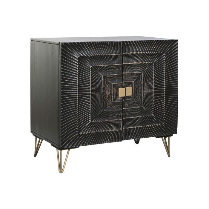 Aparador Home ESPRIT Negro Dorado Metal Madera de mango 81 x 45 x 75 cm Aparador Home ESPRIT Negro Dorado Metal Madera de mango 81 x 45 x 75 cm