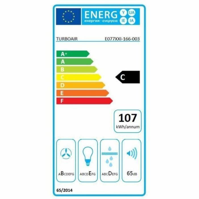 Turboair Campana de Extracción / Reciclaje Thunder 60cm Negra - 757 m3/h, 69 dB, 3 Velocidades 1
