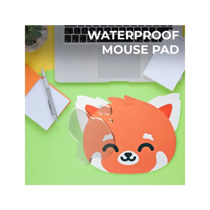 Wondee Alfombrilla para Ratón Mr. Wonderful Forma Panda Rojo Antideslizante Control Preciso Cómoda Lavable 210x3x210 mm 2