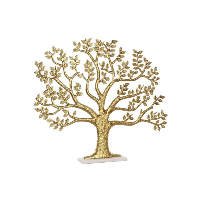 DKD Home Decor Figura Árbol Moderna de Aluminio y Mármol Dorado y Blanco 76x10x68 cm DKD Home Decor Figura Árbol Moderna de Aluminio y Mármol Dorado y Blanco 76x10x68 cm