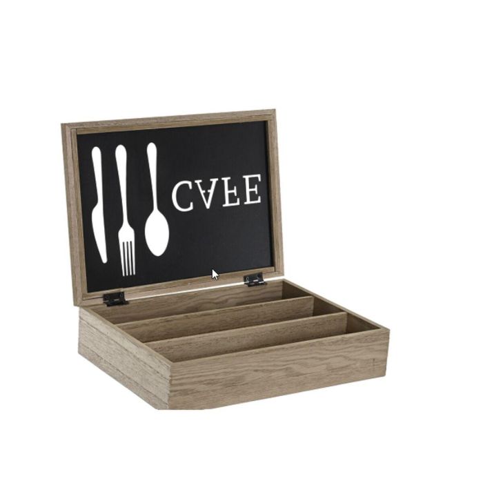 Organizador para Cubiertos DKD Home Decor Marrón Negro Metal Madera MDF Vintage 25 x 18 x 6 cm 1 Organizador para Cubiertos DKD Home Decor Marrón Negro Metal Madera MDF Vintage 25 x 18 x 6 cm 1