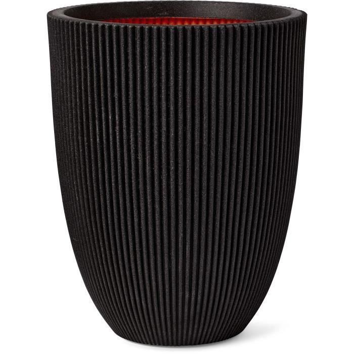 Florero bajo elegante - CAPI EUROPE - GROOVE NL - 34 x 46 cm - Negro Florero bajo elegante - CAPI EUROPE - GROOVE NL - 34 x 46 cm - Negro