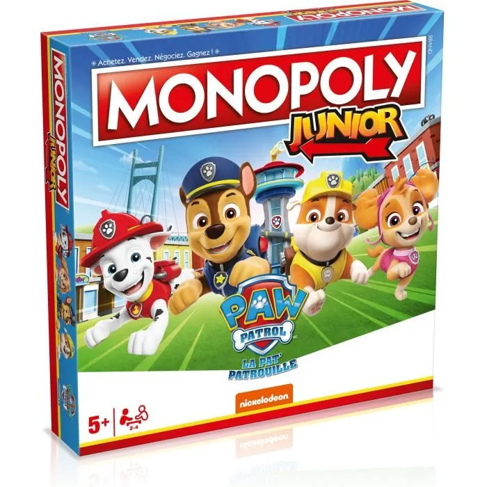 Winning Moves Paw Patrol Junior Monopoly - HAS1698740123917 - Juego de mesa con personajes de la Patrulla Canina 1