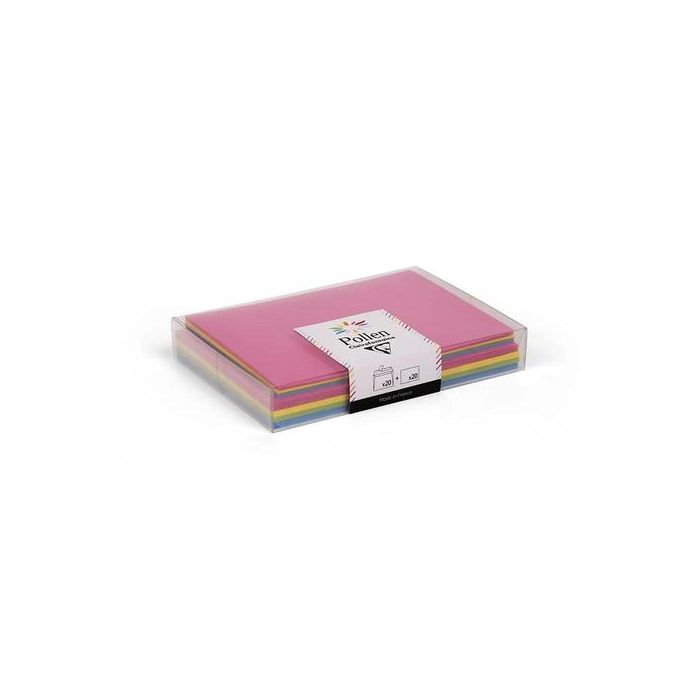 Set Cartas Clairefontaine Pollen 20 Sobres 114X162 + 20 Tarjetas 110X155 Verano 5 unidades