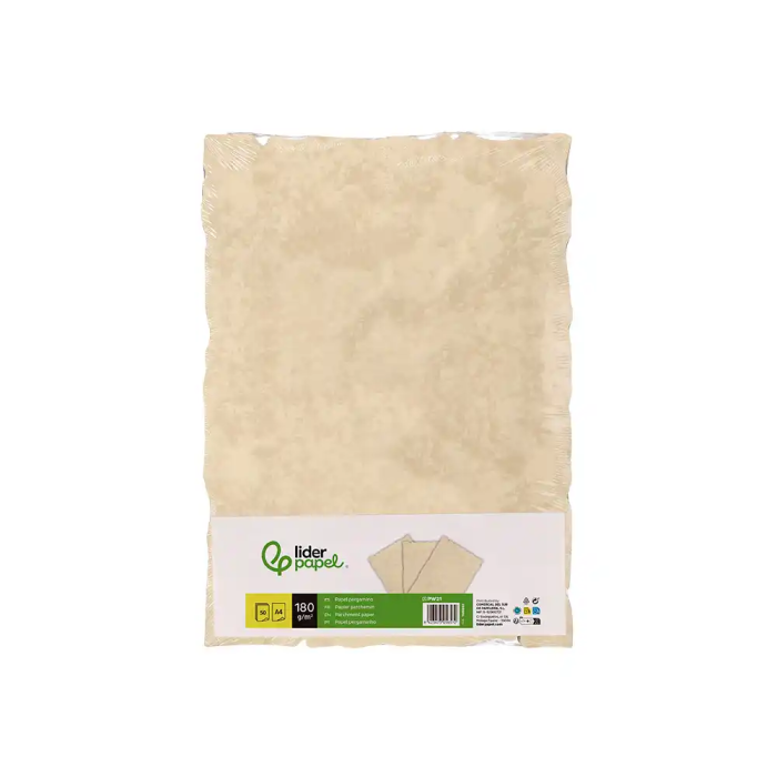 Liderpapel Papel Pergamino DIN A4 con Bordes 180 gr Color Crema Paquete 50 Hojas 6 Liderpapel Papel Pergamino DIN A4 con Bordes 180 gr Color Crema Paquete 50 Hojas 6