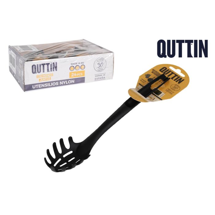 Quttin Cogepasta de Nylon Negra 32 x 6 cm - Utensilio de Cocina Esencial para Pastas (24 Unidades)