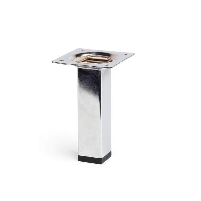 Rei Pata cuadrada de acero mod.400g para muebles, acabado cromo brillo, 2.5x2.5x10cm, max 150kg Rei Pata cuadrada de acero mod.400g para muebles, acabado cromo brillo, 2.5x2.5x10cm, max 150kg