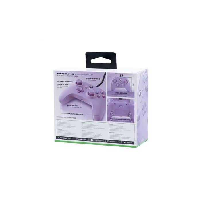 Power A XBGP0025-01 Mando con Cable Nano Enhanced para Xbox Series X/S, Xbox One y PC, Compacto, 2 Botones Asignables, Lila 7 Power A XBGP0025-01 Mando con Cable Nano Enhanced para Xbox Series X/S, Xbox One y PC, Compacto, 2 Botones Asignables, Lila 7
