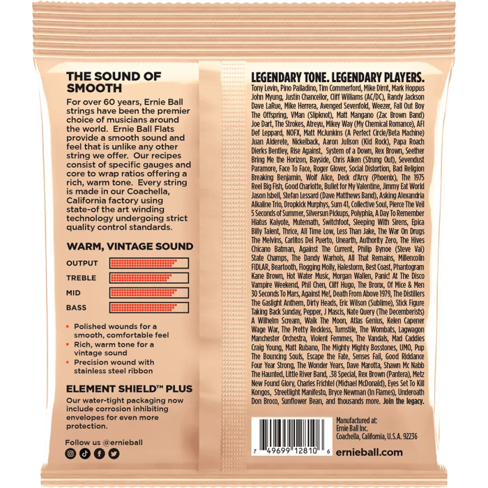 ERNIEBALL Juego Bajo Eléctrico Entorchado Plano Group I 5St.45-130 1