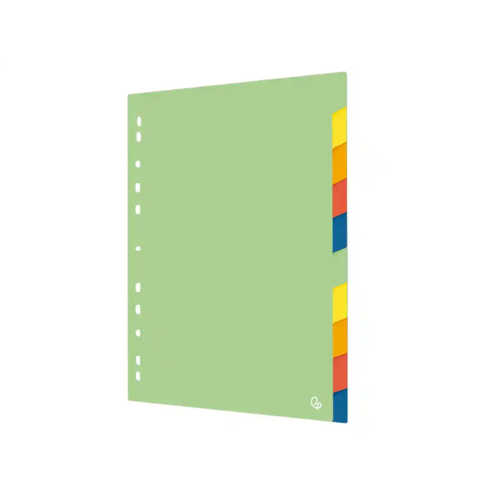 Liderpapel Juego de 10 Separadores A4 Multitaladro Polipropileno 500 Micras Resistente Organiza Documentos 3
