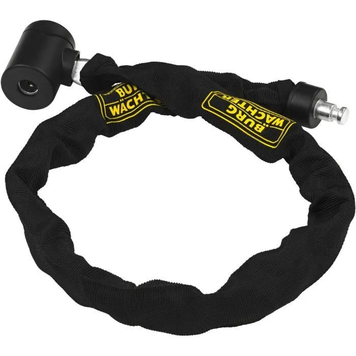 Burg Wachter Candado de Cadena para Bicicleta 580 90 Negro Acero 6mm Textil Alta Resistencia 2 Llaves 1