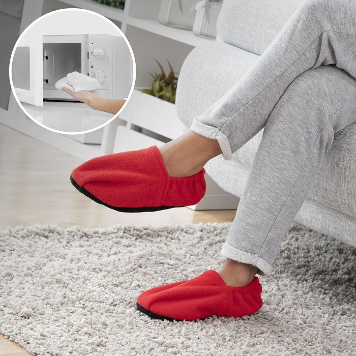 Zapatillas de Casa Calentables en Microondas InnovaGoods Rojo Zapatillas de Casa Calentables en Microondas InnovaGoods Rojo