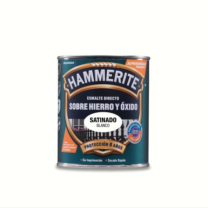 Hamerite Esmalte Metálico Blanco Satinado 0.750l 5093743 - Aplicación Directa al Óxido, Protección Antióxido 0 Hamerite Esmalte Metálico Blanco Satinado 0.750l 5093743 - Aplicación Directa al Óxido, Protección Antióxido 0