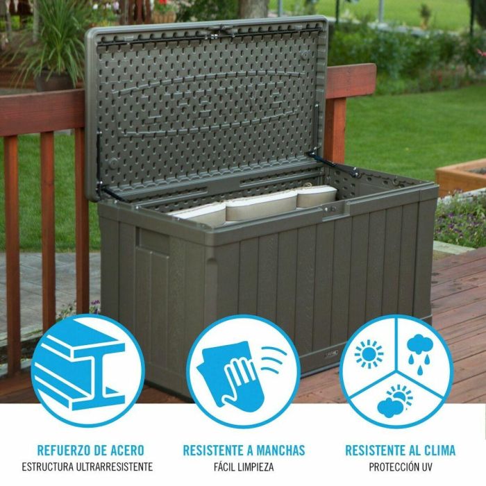 Arcón almacenaje exterior marron lifetime capacidad 440 litros 127x64x67 cm 3 Arcón almacenaje exterior marron lifetime capacidad 440 litros 127x64x67 cm 3