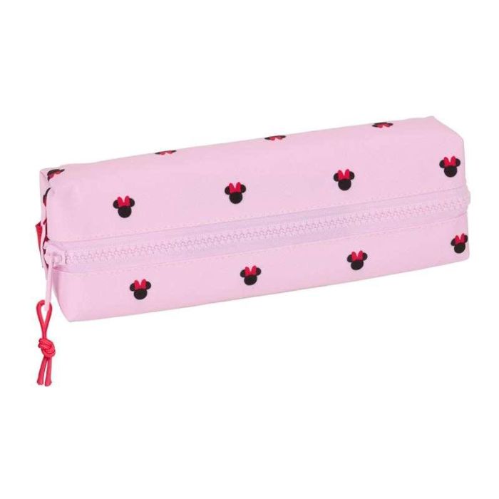 Safta Estuche Portatodo Escolar Minnie Mouse Nalve Rectangular con Goma Elástica de 22 cm y 1 Cremallera, Dimensiones 40x70x220 mm 1