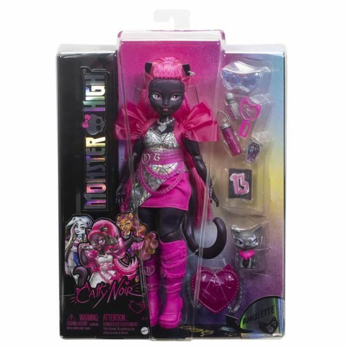 Monster High - Catty Black - Muñeca con amuleto de gato y accesorios HXH76 1