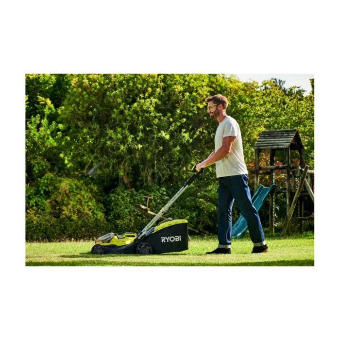 Cortacésped Híbrido RYOBI - Ø 37 cm - 2 baterías LithiumPlus 36V 5.0 Ah - Negro y Verde 2