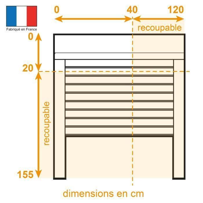FRANCIA-COMBI Persiana enrollable manual de PVC con correa - L 120 x H 155 cm 1 FRANCIA-COMBI Persiana enrollable manual de PVC con correa - L 120 x H 155 cm 1