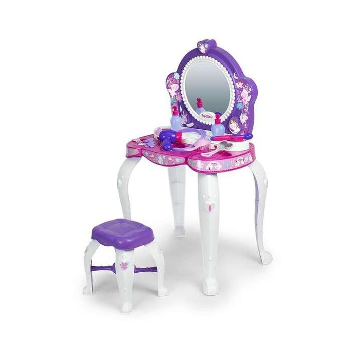 Chicos Tocador de Juguete Topstar con Taburete, Luces y 12 accesorios. Medidas 51x56x85 cm. Ideal para 3 a 5 años