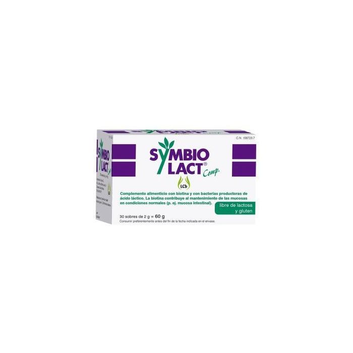 Symbiolact Comp. 30Sbrs. Suplemento con Biotina para Mucosas y Sistema Nervioso, Sin Lactosa ni Gluten