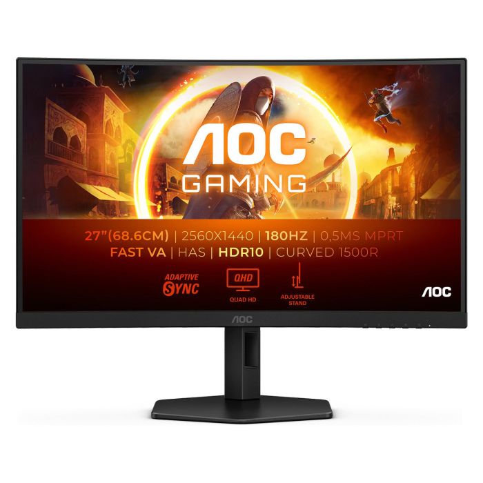 AOC CQ27G4X Monitor Gaming 27" Quad HD 180Hz 1ms VA Curvo 1500R con HDMI y DisplayPort 1 AOC CQ27G4X Monitor Gaming 27" Quad HD 180Hz 1ms VA Curvo 1500R con HDMI y DisplayPort 1