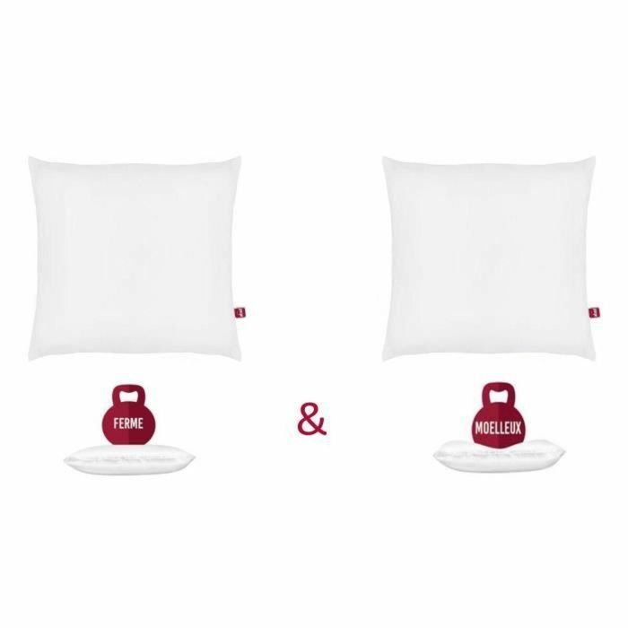 Abeil Set de 2 Almohadas Doble Comodidad y Firmeza (Suave 550g / Firme 650g) 100% Algodón 60x60cm Oeko-Tex 1