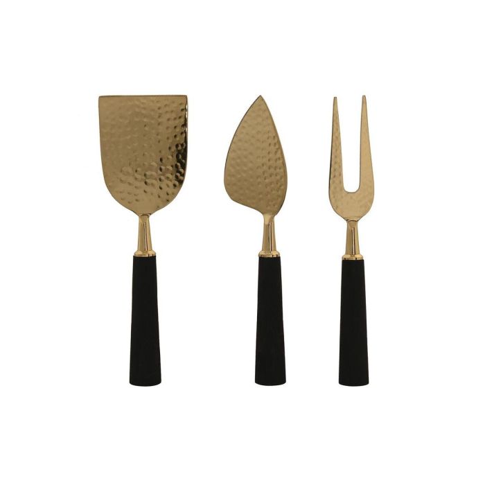 Cuchillo Glam DKD Home Decor Dorado Negro 1 x 17.5 x 3.9 cm Set de 3