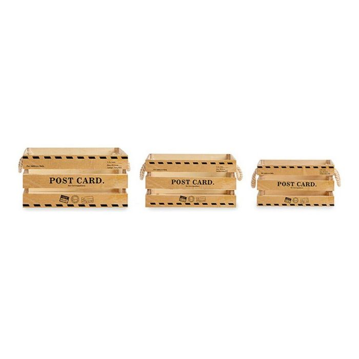 Juego de Cajas Decorativas Post Card Marrón 30 x 20 x 40 cm Juego de Cajas Decorativas Post Card Marrón 30 x 20 x 40 cm