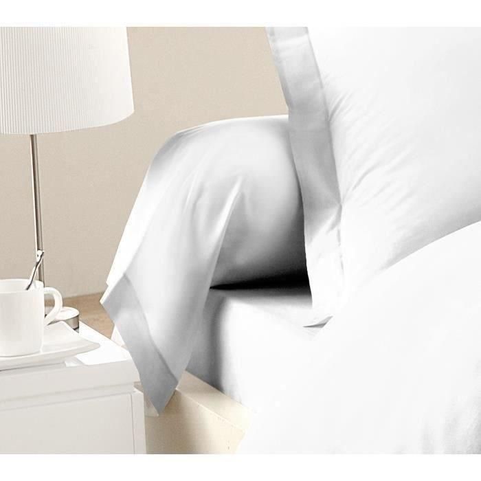 LOVELY HOME Juego de 2 fundas de almohada 100% algodón de 85x185 cm - Blanco LOVELY HOME Juego de 2 fundas de almohada 100% algodón de 85x185 cm - Blanco