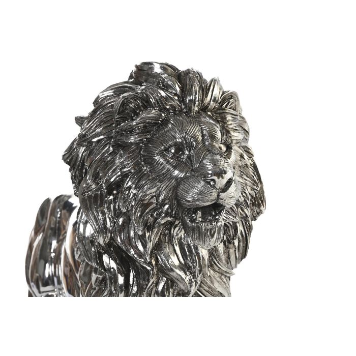 DKD Home Decor Figura León Moderna de Resina Plateada 17.5x38.5x55.5 cm 1 DKD Home Decor Figura León Moderna de Resina Plateada 17.5x38.5x55.5 cm 1