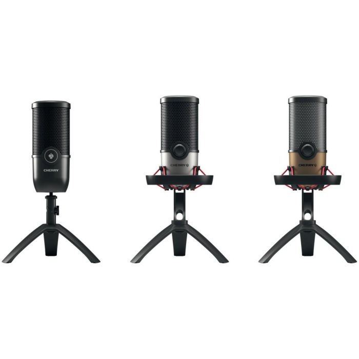 Cherry UM 9.0 PRO RGB Micrófono de Superficie para Mesa, 24 bit 192 kHz, Conexión USB, Negro y Bronce 5