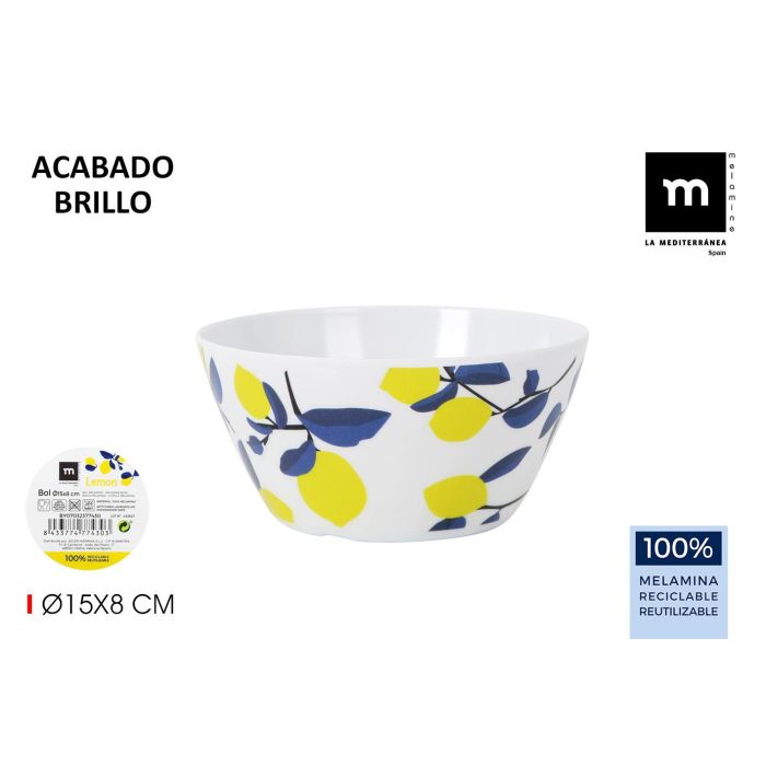 Bol Melamina Brillo Lemon 15x8 cm La Mediterranea (24 Unidades) Bol Melamina Brillo Lemon 15x8 cm La Mediterranea (24 Unidades)