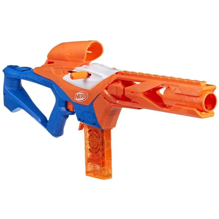 Hasbro Nerf N Series Pinpoint F8621 Pistola de Juguete con Mirilla y Cañón Extralargo, Lanzamiento por Bombeo, 10 Dardos 2